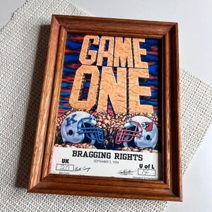 Vintage 1994 Kentucky vs Louisville Bragging Rights Framed Football Art 20-14